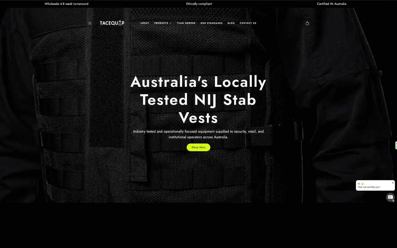 tacequip.com.au homepage